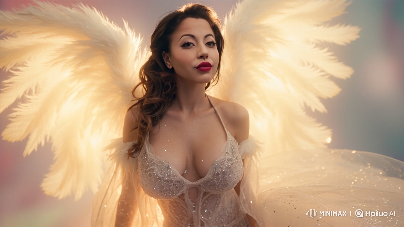 Feathered Wings Model Struts on Fiery Runway