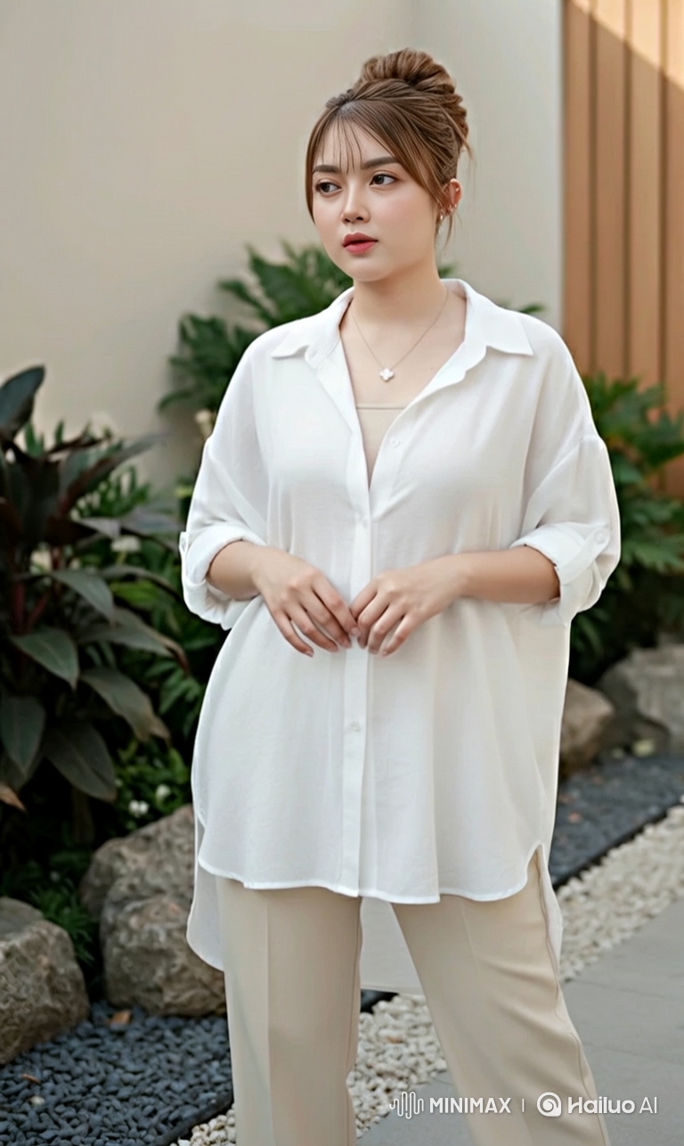 Stylish Woman Struts Confidently on the Outdoor Fashion Runway