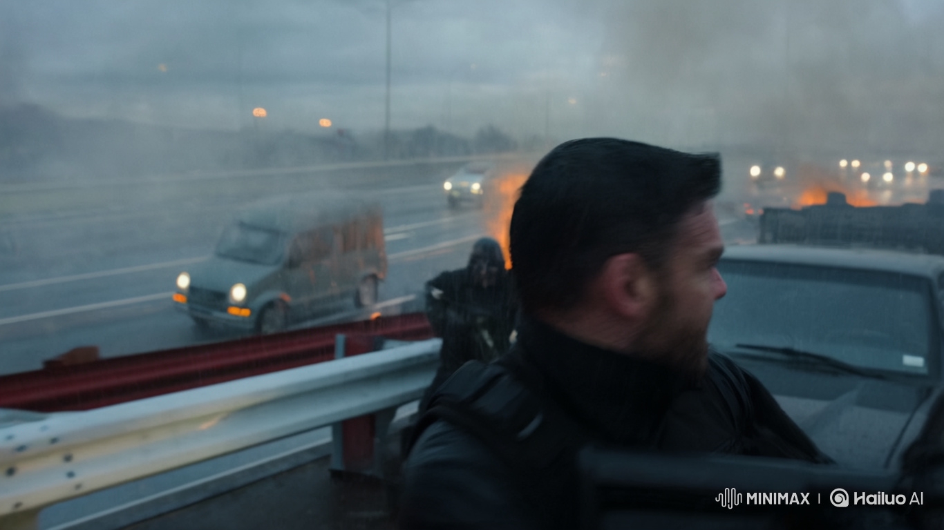 Elite Agent in Intense Highway Gunfight and Chase