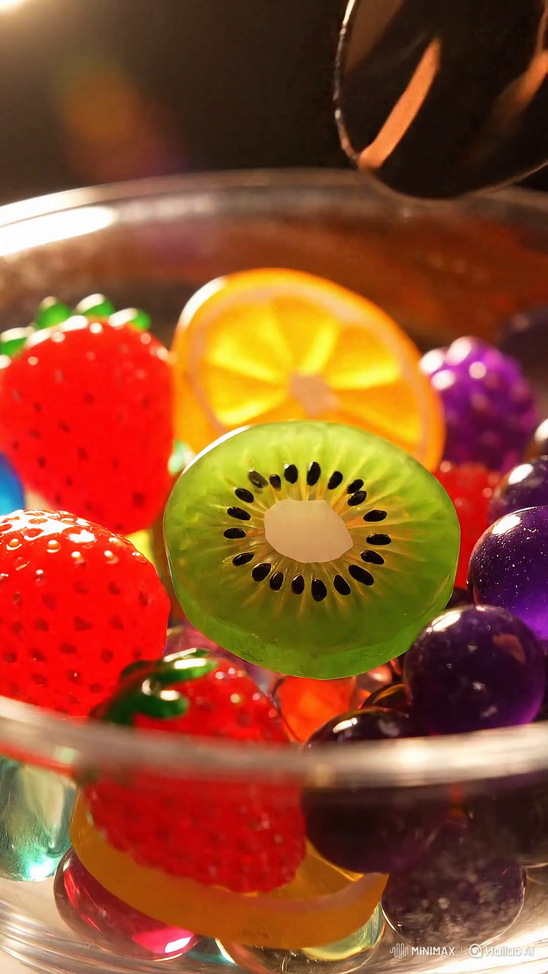Glass Fruit in Macro Slow Motion with Realistic Sounds