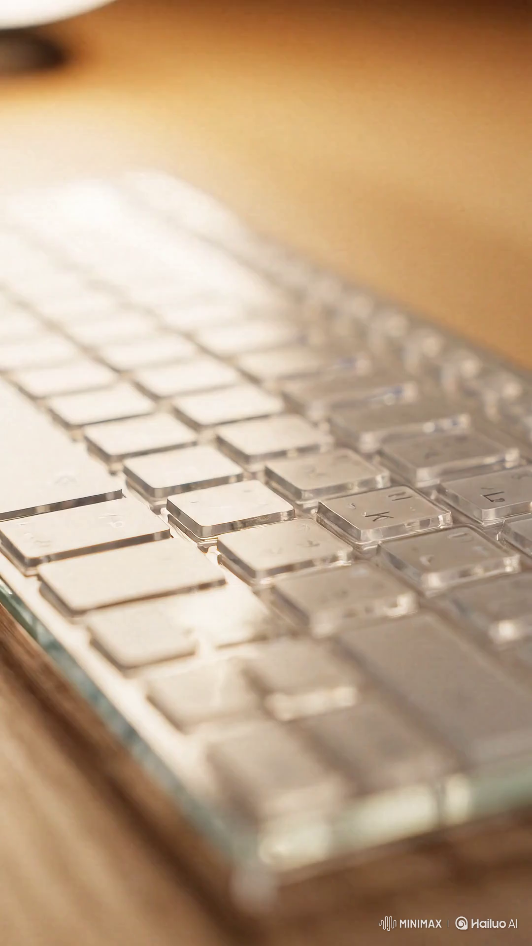 Transparent Glass Keyboard ASMR on Minimalist Desk