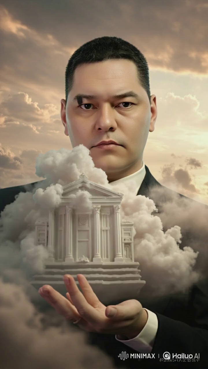 Architect Sculpting Clouds into a Building - Hyperrealistic Photo