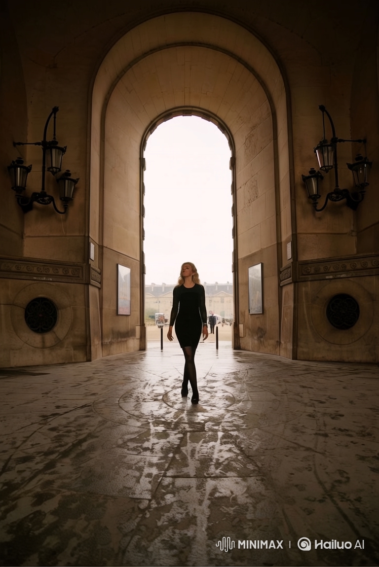 Woman in Black Dress Embraces Golden Hour Light