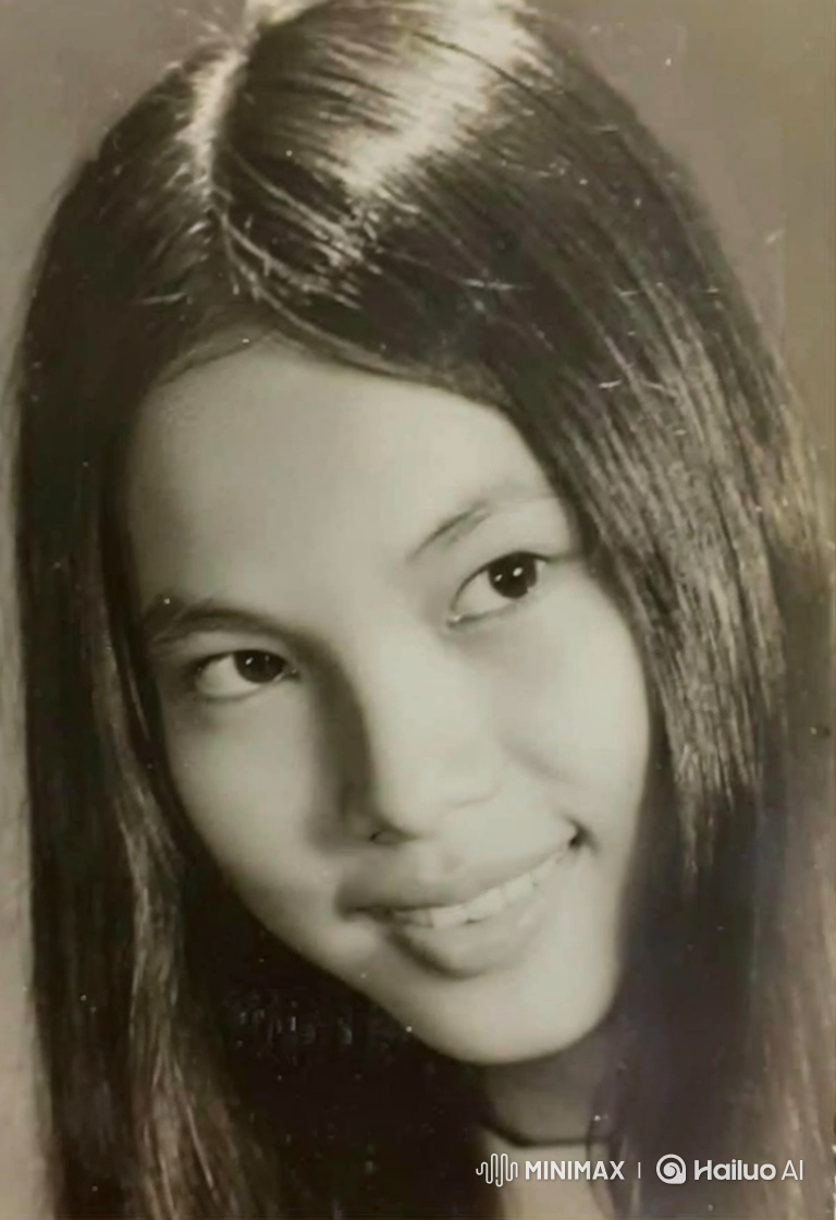 Animated Portrait of a Serenely Smiling Young Woman