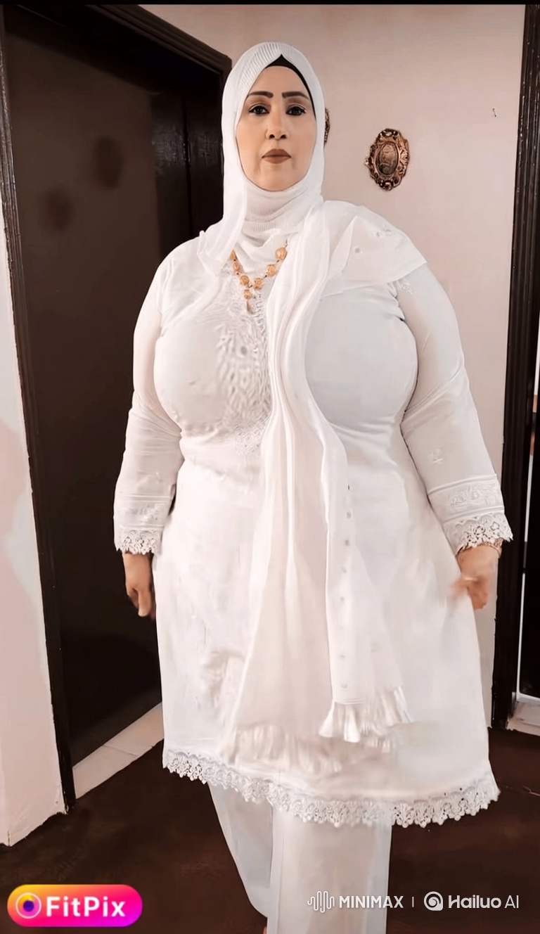 Serene Portrait of a Poised Plus-Size Woman in White