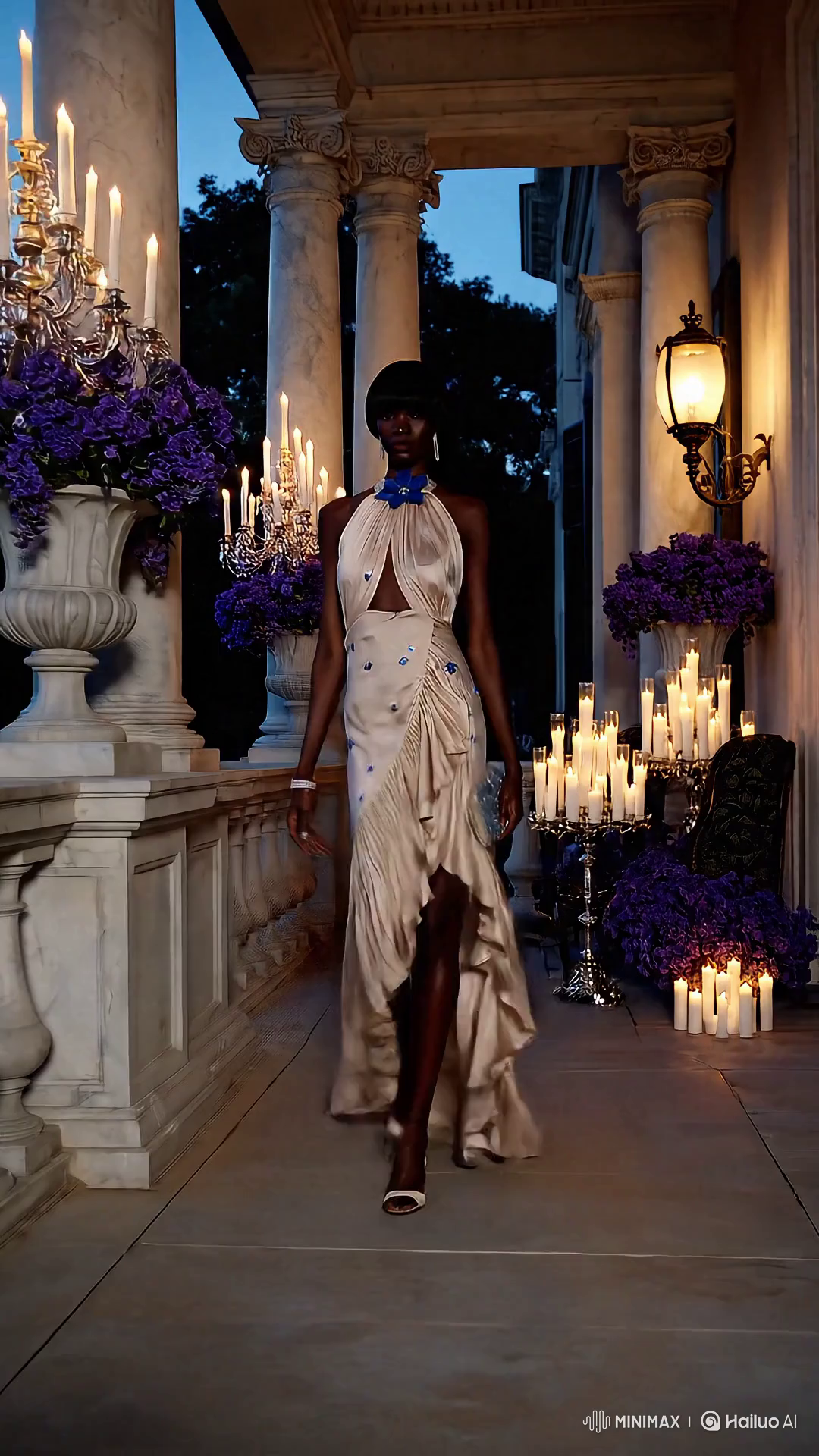 High Fashion Model Showcases Elegant Evening Look