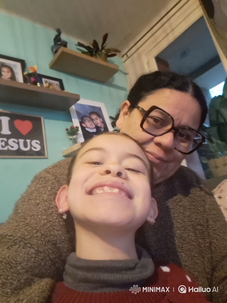 Young Girl and Elderly Woman Share Joyful Moment