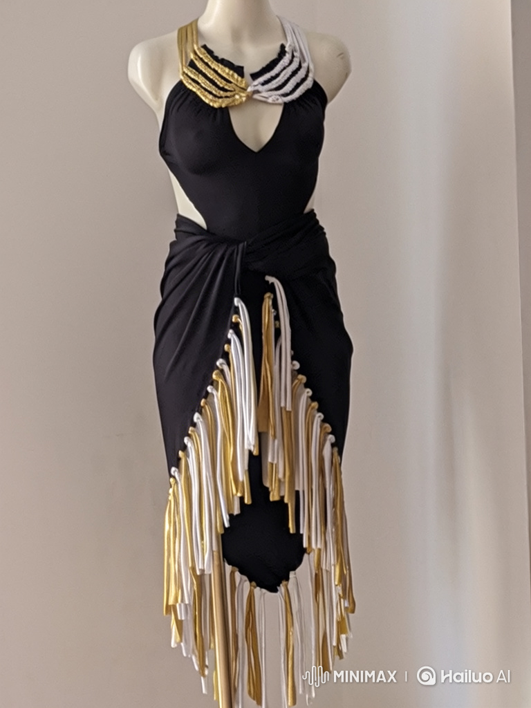 Elegant Woman on Harley with Fringed Dress - Night Scene