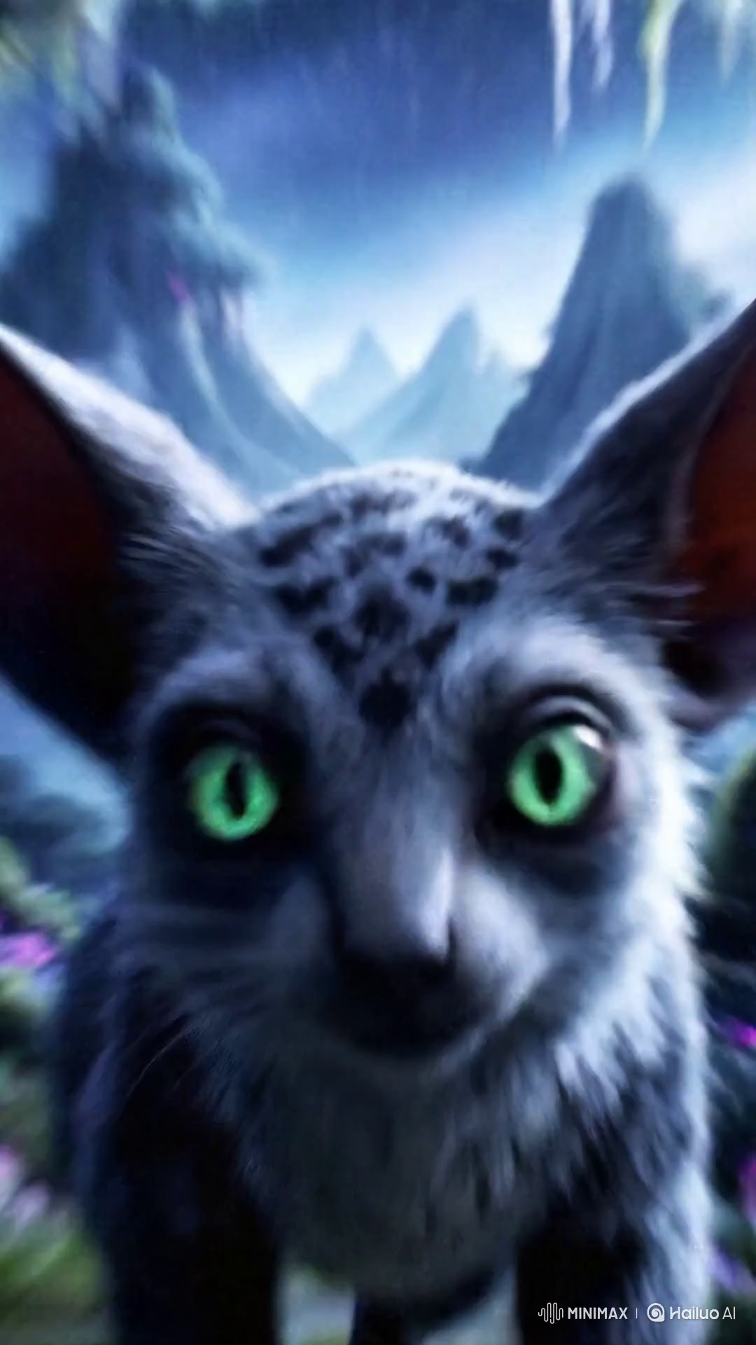 Zyrak: Alien Cat Explores a Bioluminescent Avatar-like Jungle