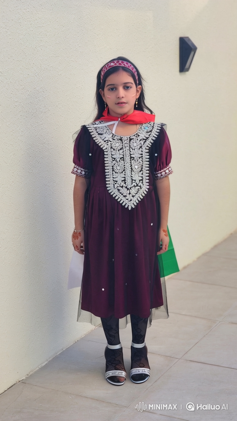 Young Girl in Elegant Dress Walks Gracefully in Golden Hour