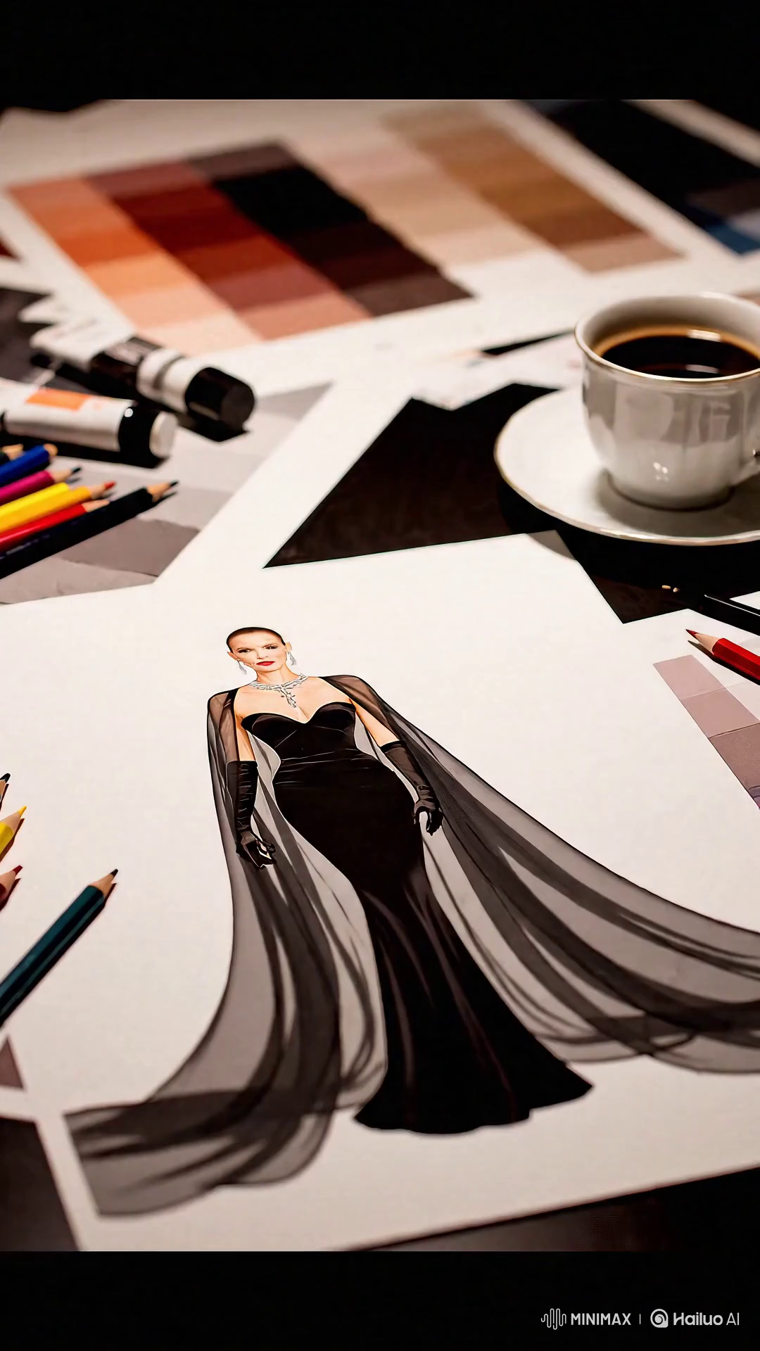 Artist's Desk: Static Sketch Becomes Live Model on Runway