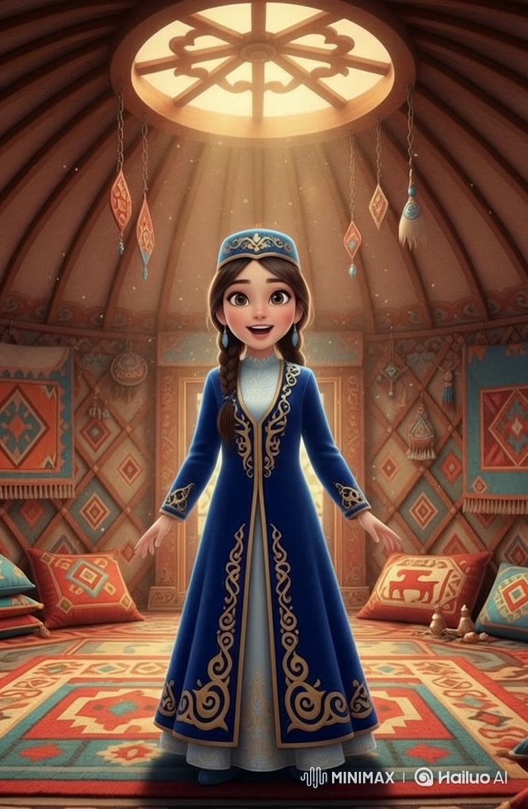 Young Woman Recites Poetry in Ornate Traditional Dress