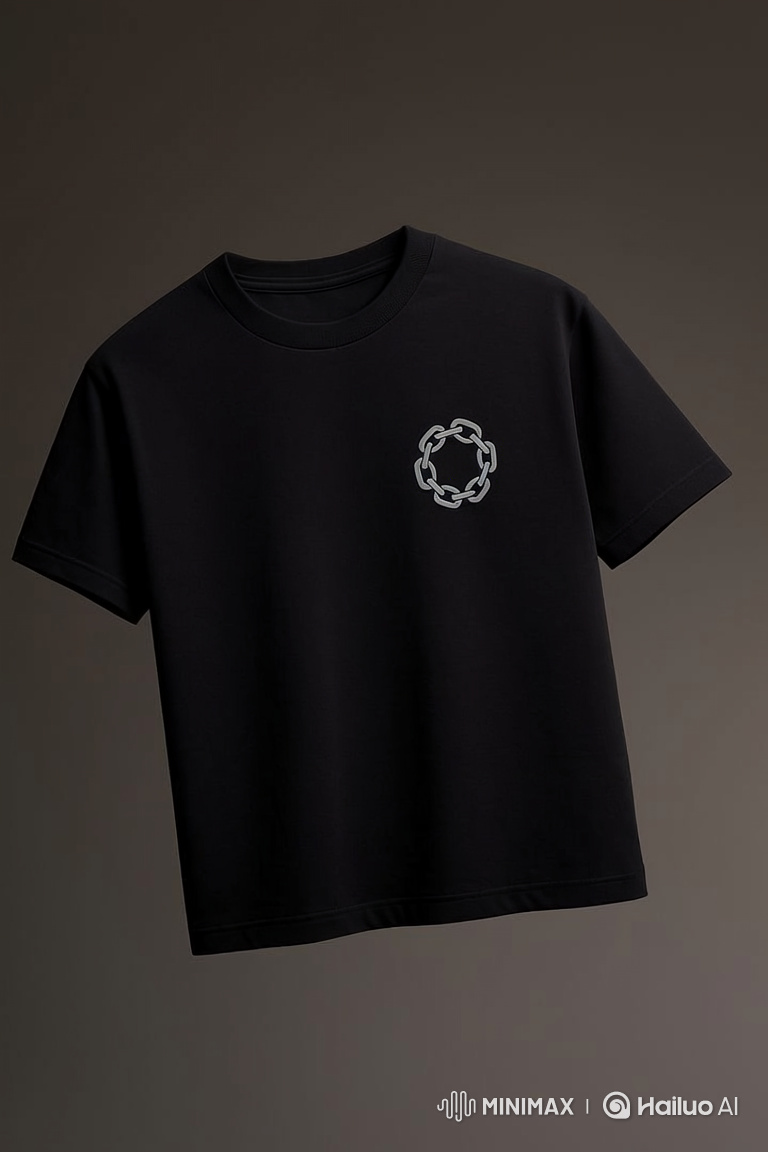 Levitating T-Shirt with Emblem in Dramatic Lighting