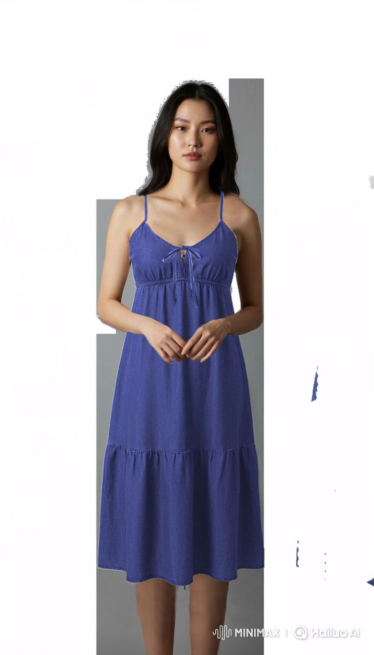 Elegant Woman Transforms Dress in Sunlit Room