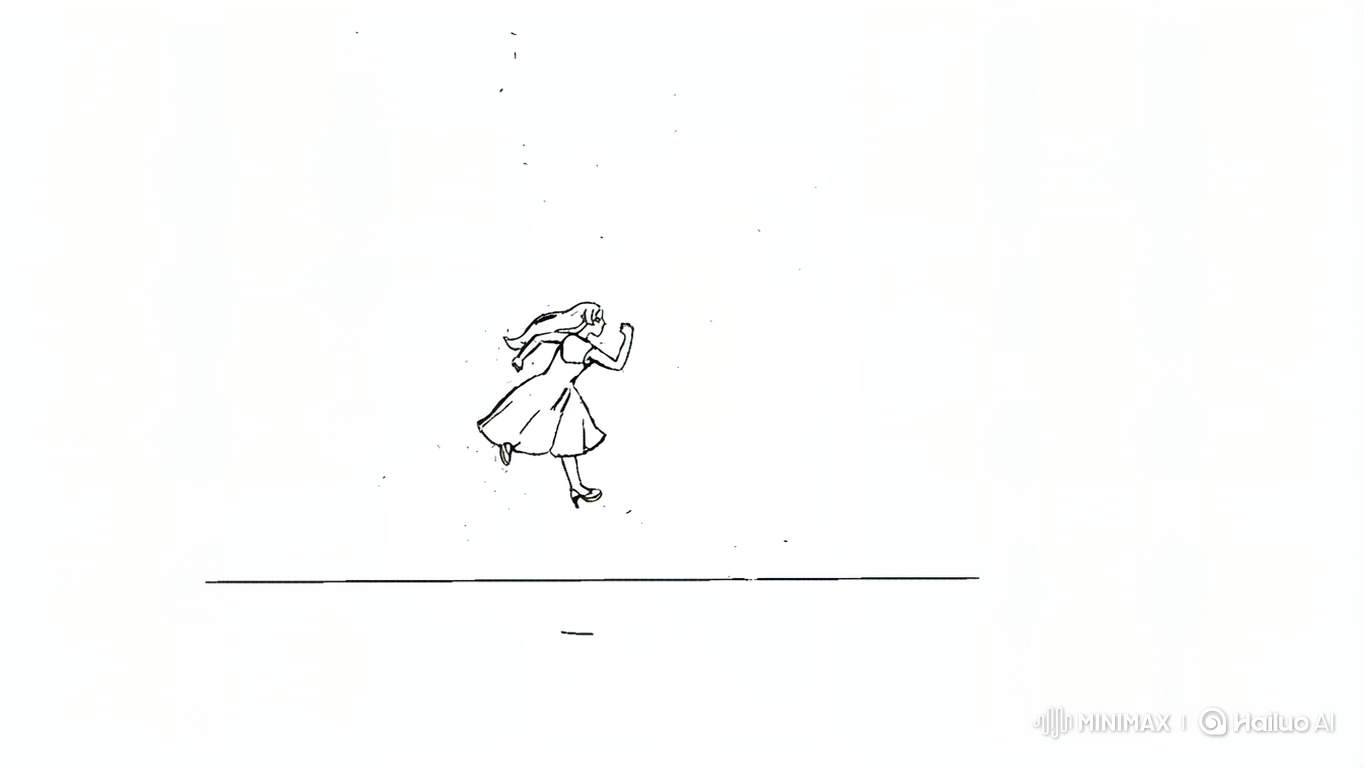 Young Woman Performing a Graceful Run Cycle in Pink Dress