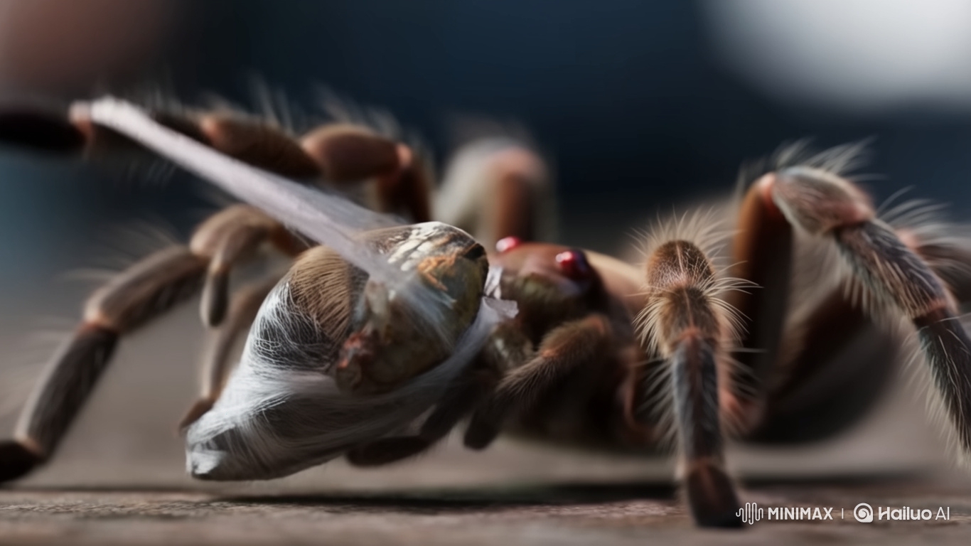 Chilean Rose Tarantula Silks Cricket in Cinematic 8k Detail