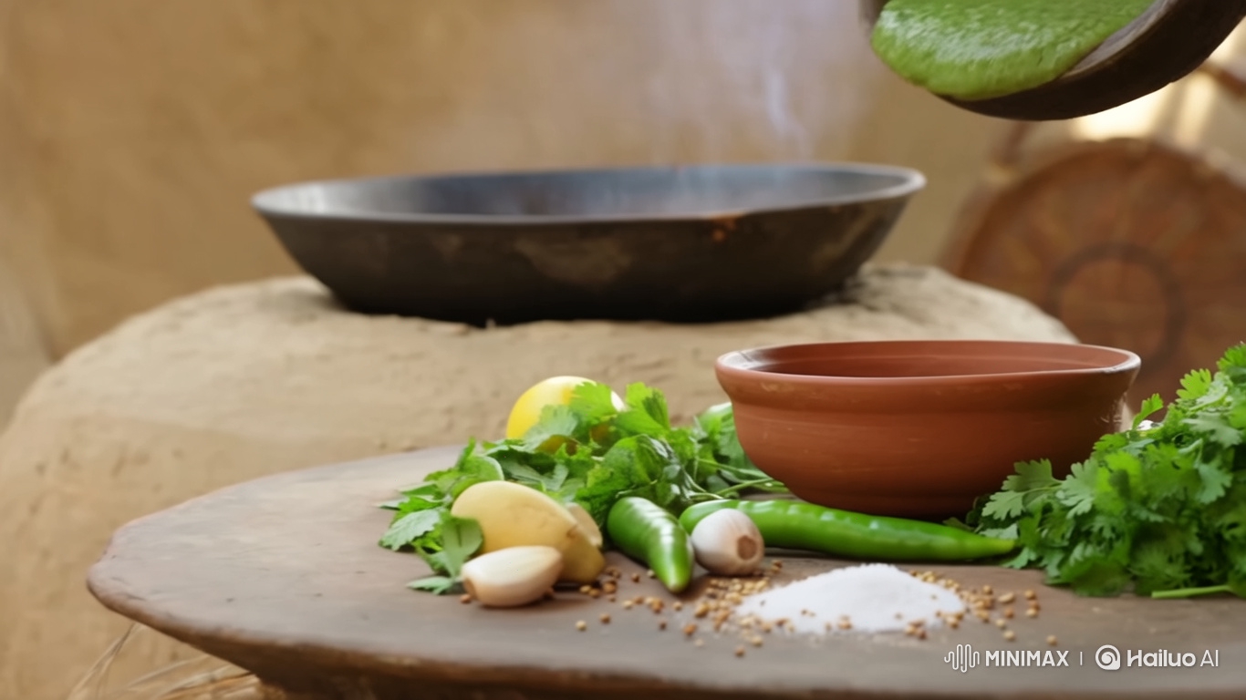 Rustic Kitchen: Fresh Chutney Slow-Motion Pour