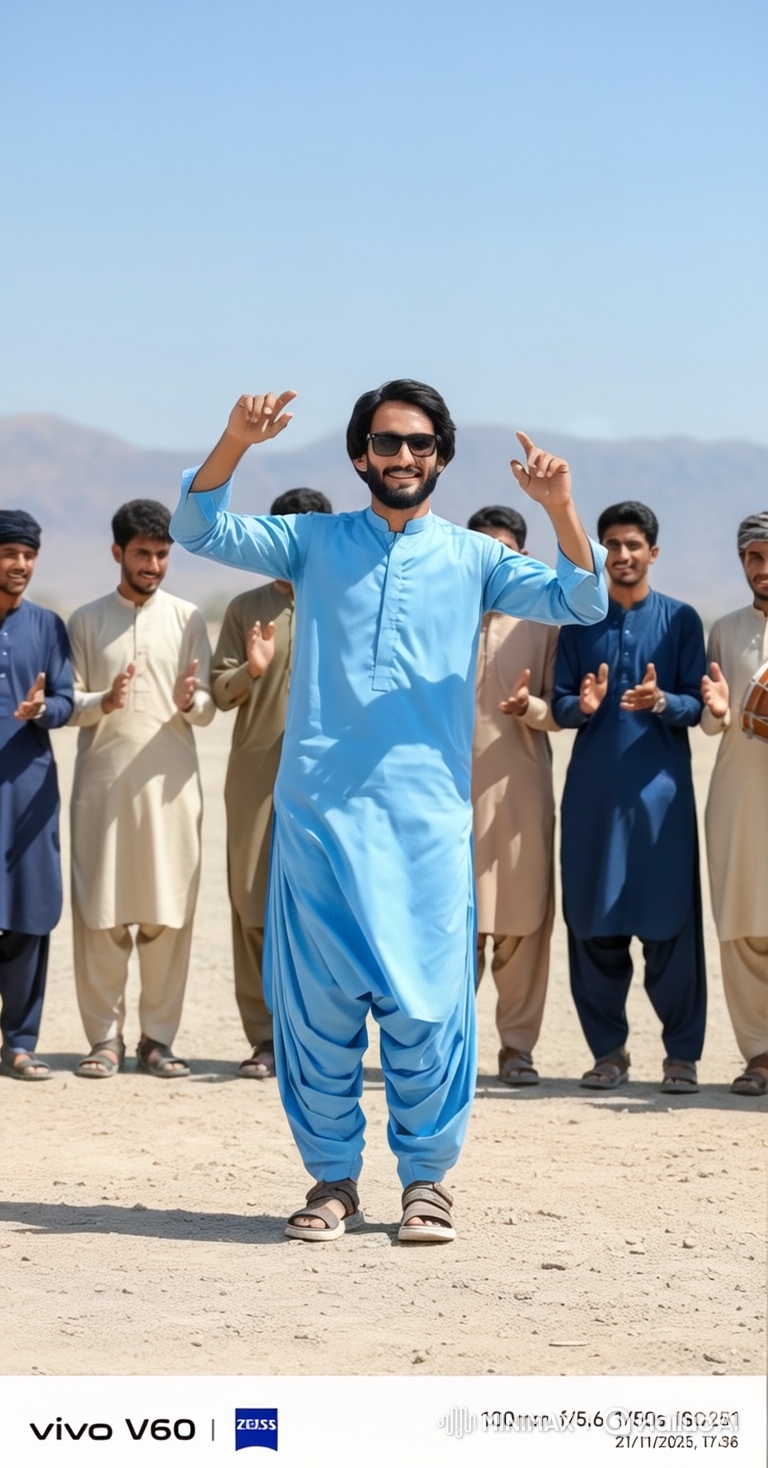 Confident Young Man in Desert Slow Motion Walk