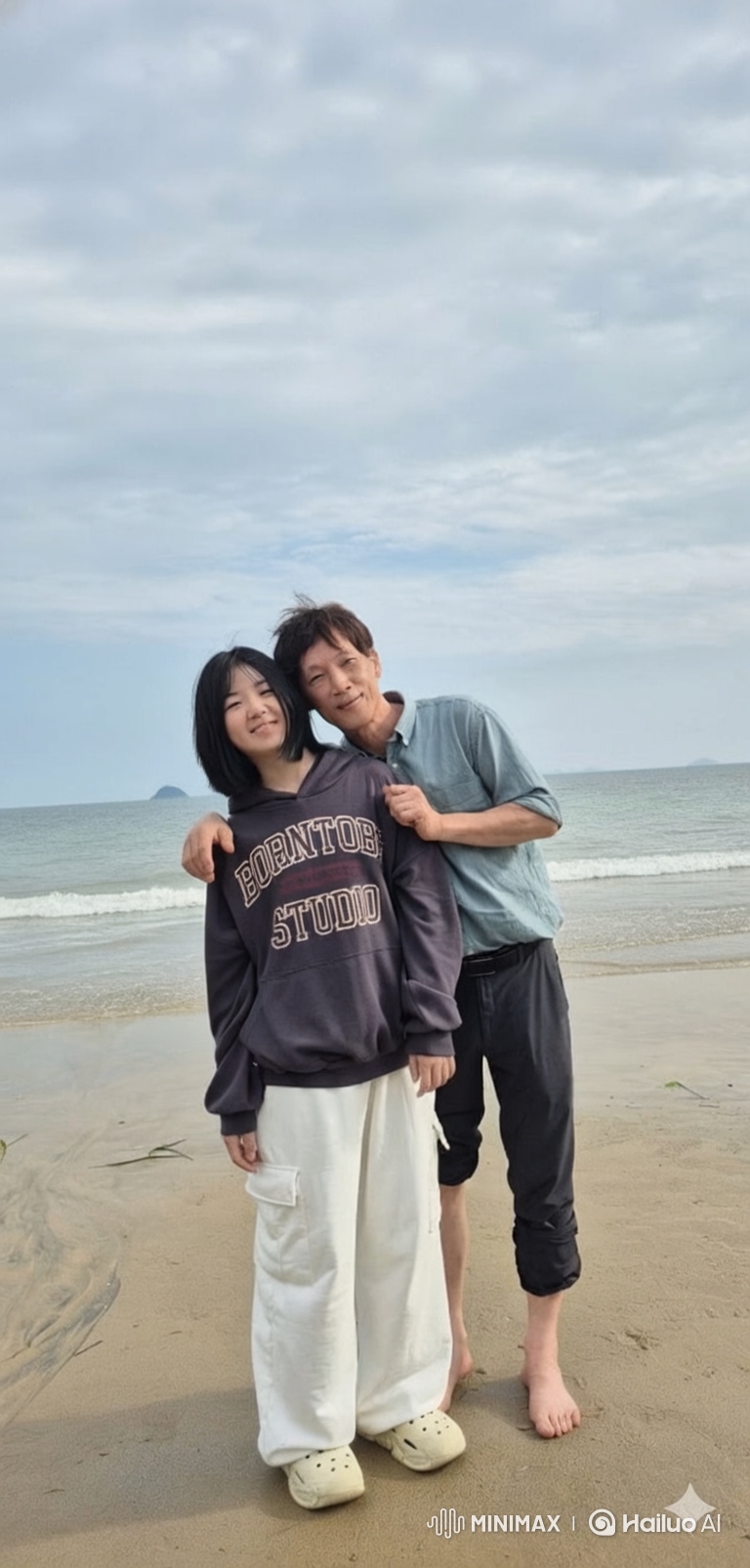 Father-Daughter Become Mother-Son in Loving Embrace