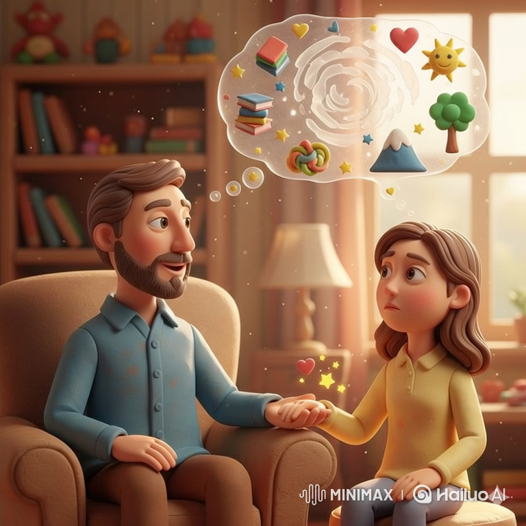 Father-Daughter Heartfelt Conversation and Embrace