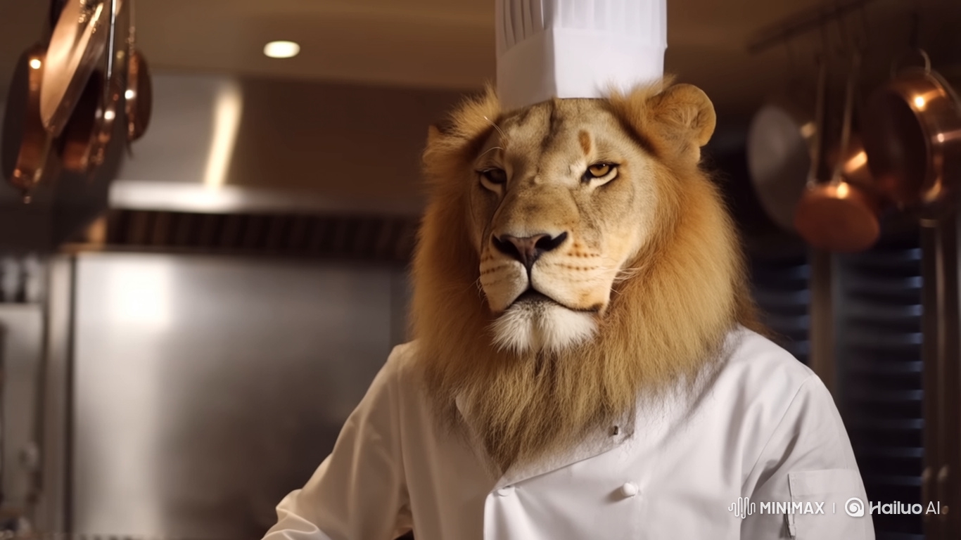 Regal Lion Chef in Luxury Kitchen - Nat Geo Style