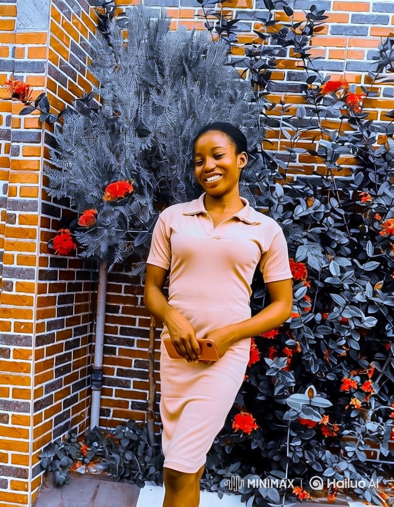 Young Woman in Pink Dress on Video Call