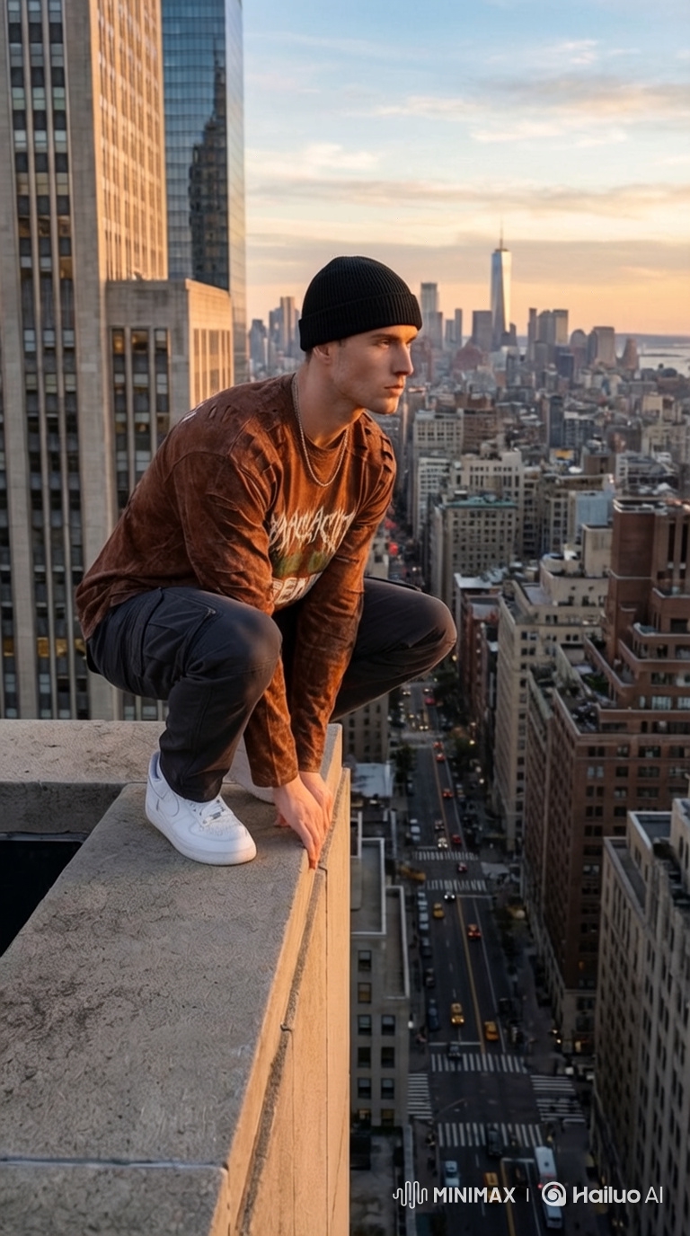 Ultra-Realistic Fashion Film: High-Altitude Superhero Landing