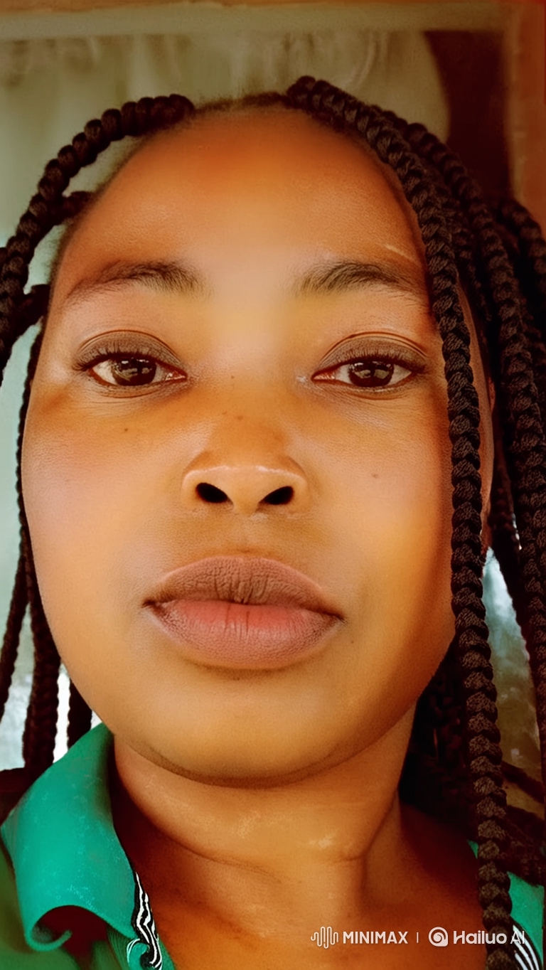 Nostalgic Portrait of a Calm Woman with Braids