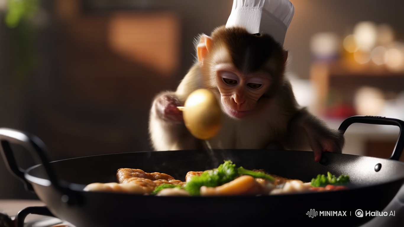 Tiny Monkey Chef Cooks Street Food in Viral Meme-Style Video