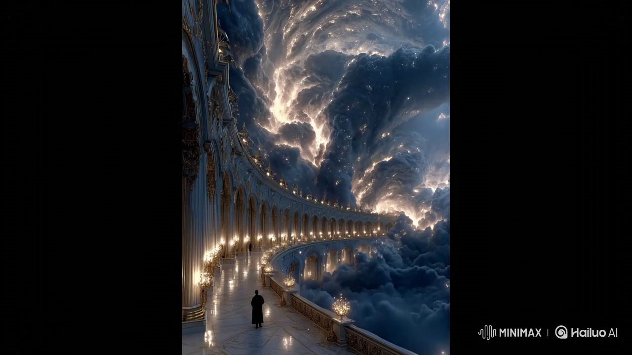 Heavenly Scene with Gentle Human Presence and Natural Clouds