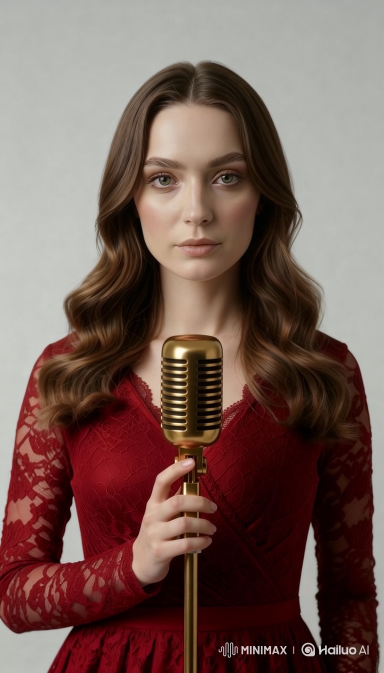 Young Woman Prepares for Performance in Elegant Dress