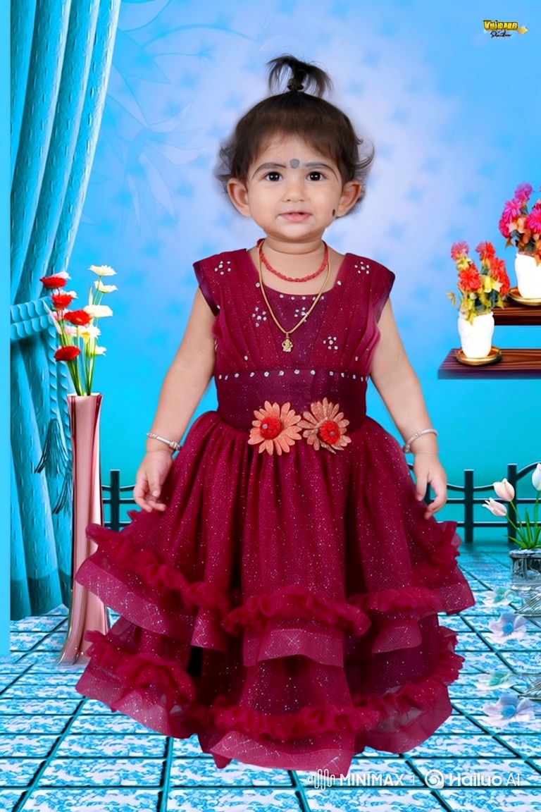 Toddler Girl Joyfully Dancing in Sparkling Dress