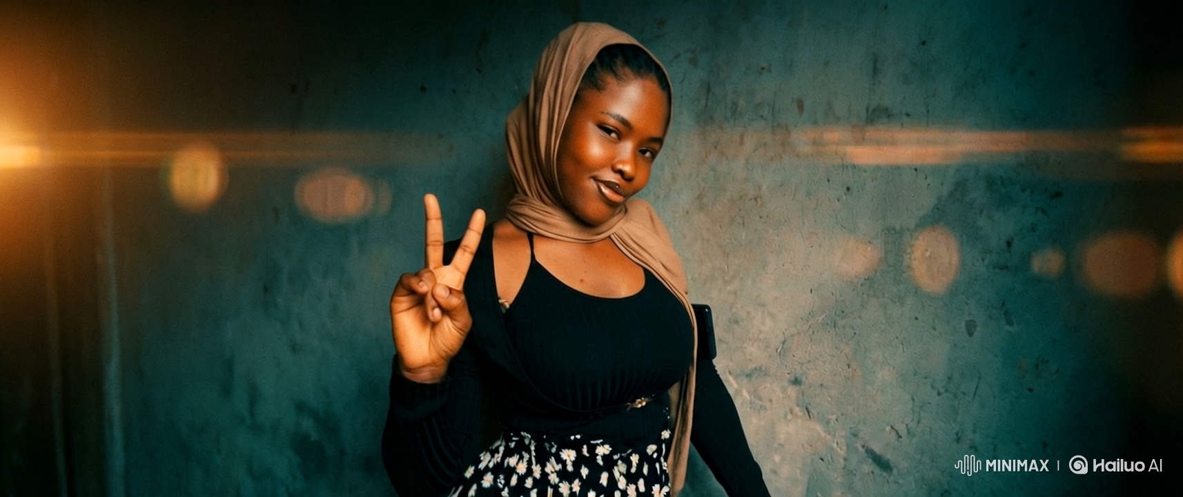 Young Black Woman's Peaceful Expression in Slow Cinematic Shot
