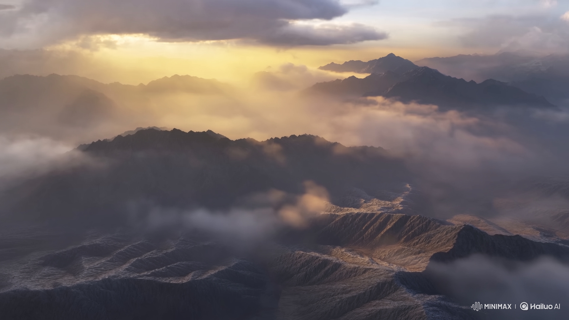 Majestic Sunrise Over the Foggy Himalayas