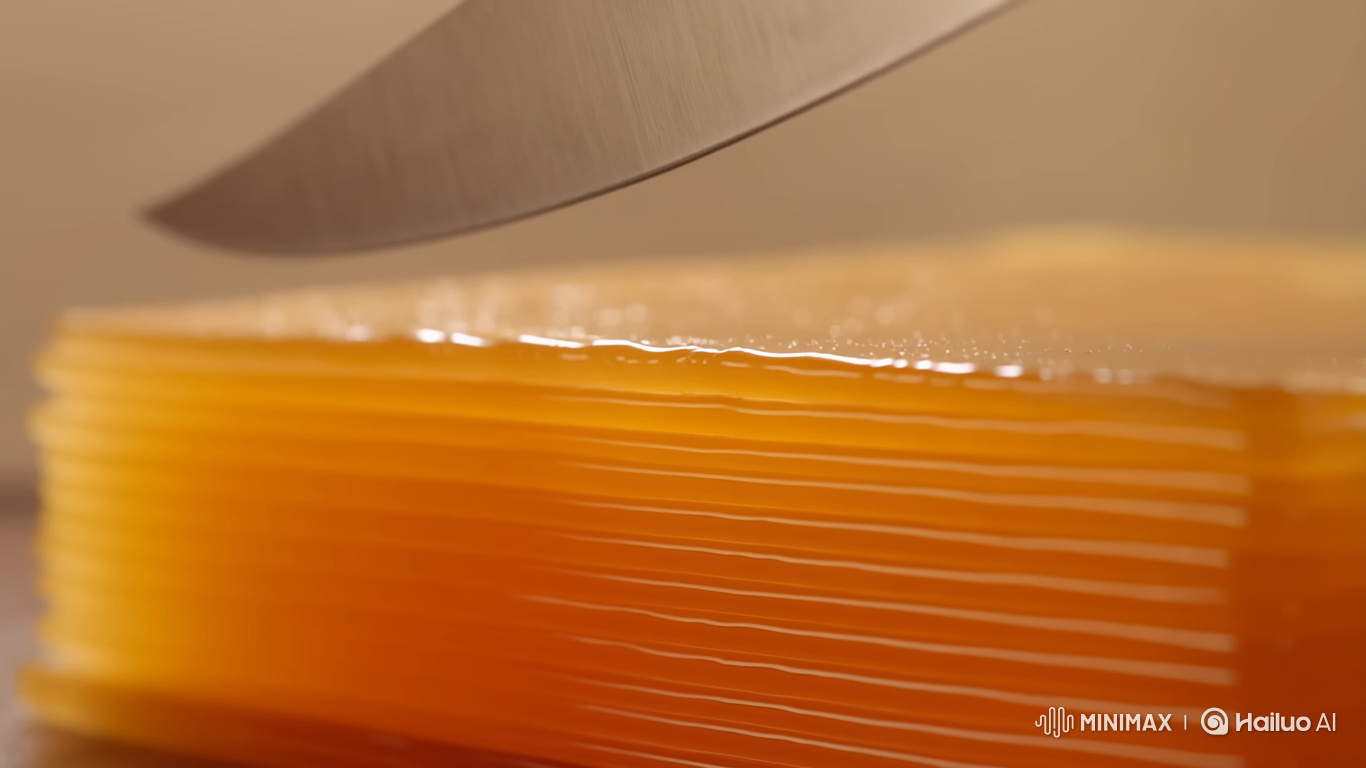 Honey Book Sliced by Sharp Knife in 3D Rendered Clip