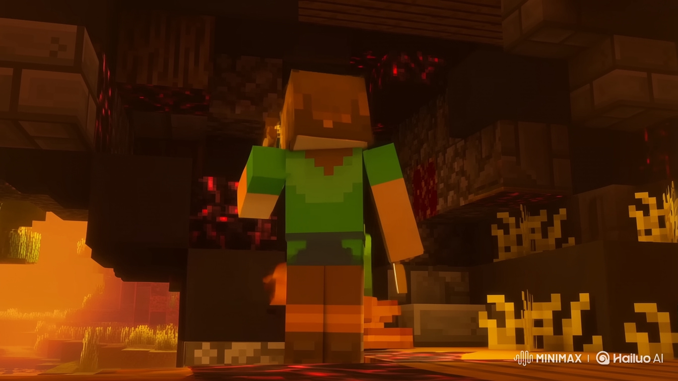 Minecraft: Alex Escapes Cave Explosion to Night Sky