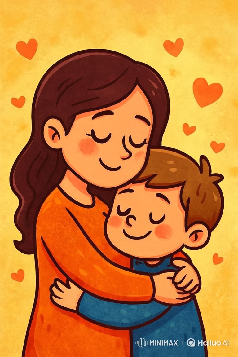 Mother and Son Share Tender, Educational Moment