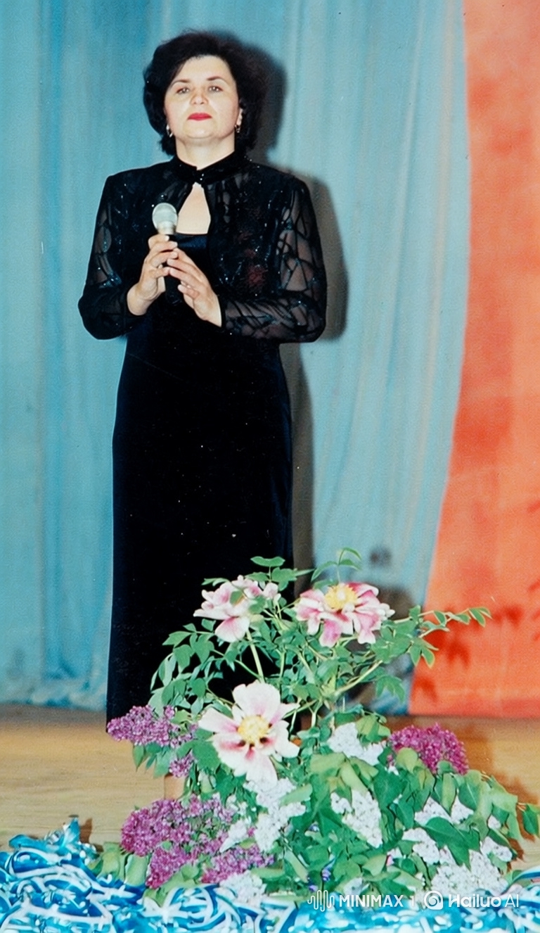 Silent Performance of a Woman in Black Velvet Gown