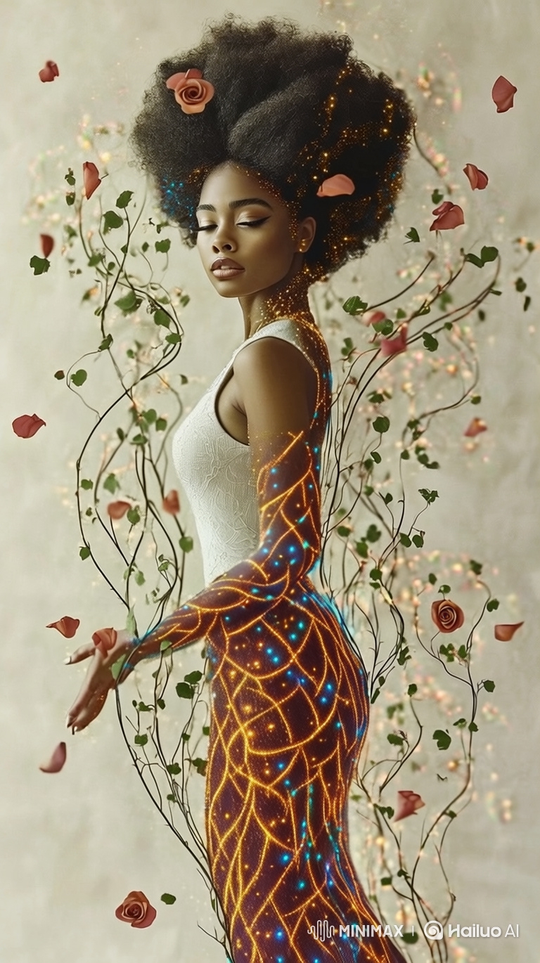 Portrait of a Peaceful Woman in a Minimalist Setting