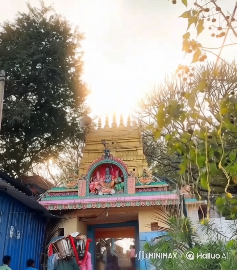 Majestic Temple Drone Ascent Reveals Golden City