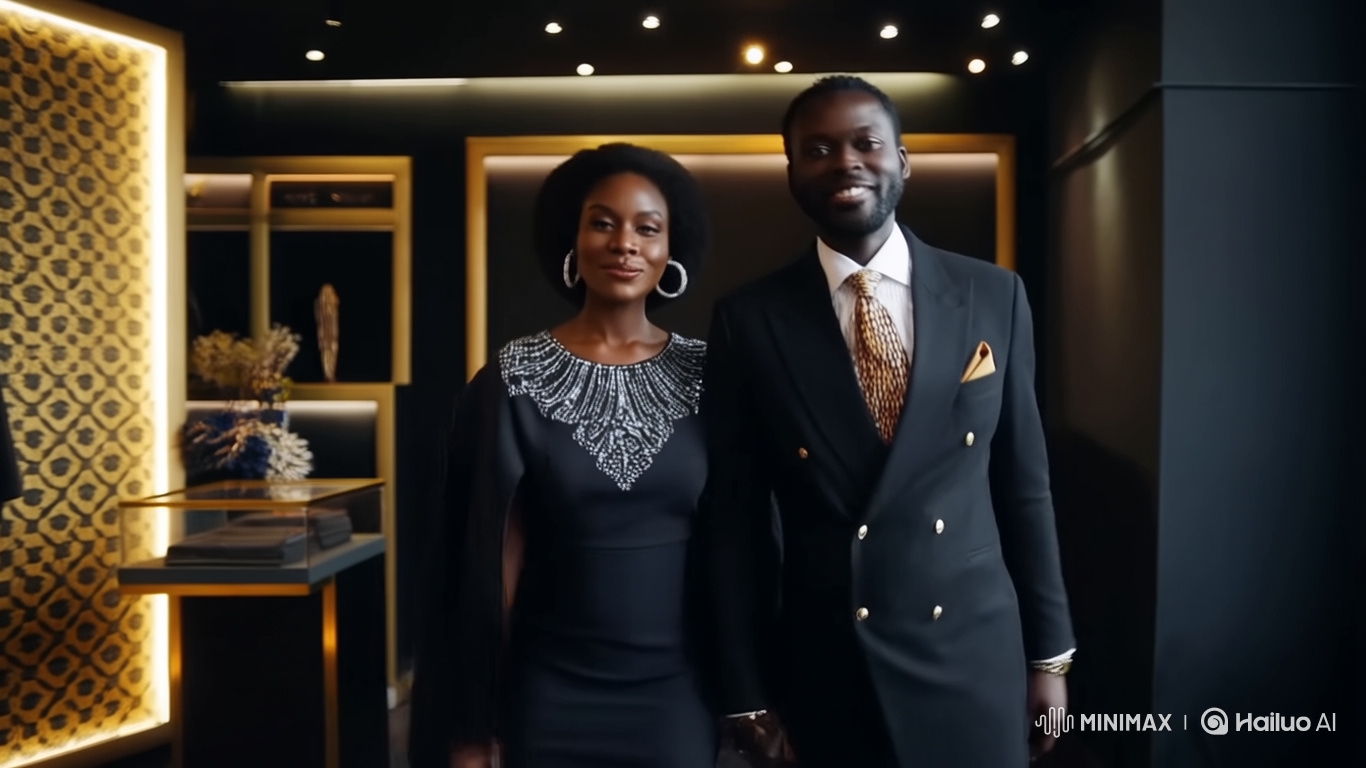 Elegant African Fashion in Luxury Boutique