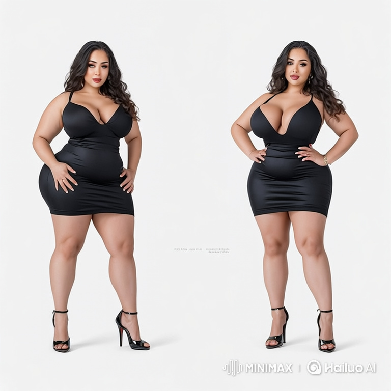 Poised Woman in Black Dress: Elegant Poses