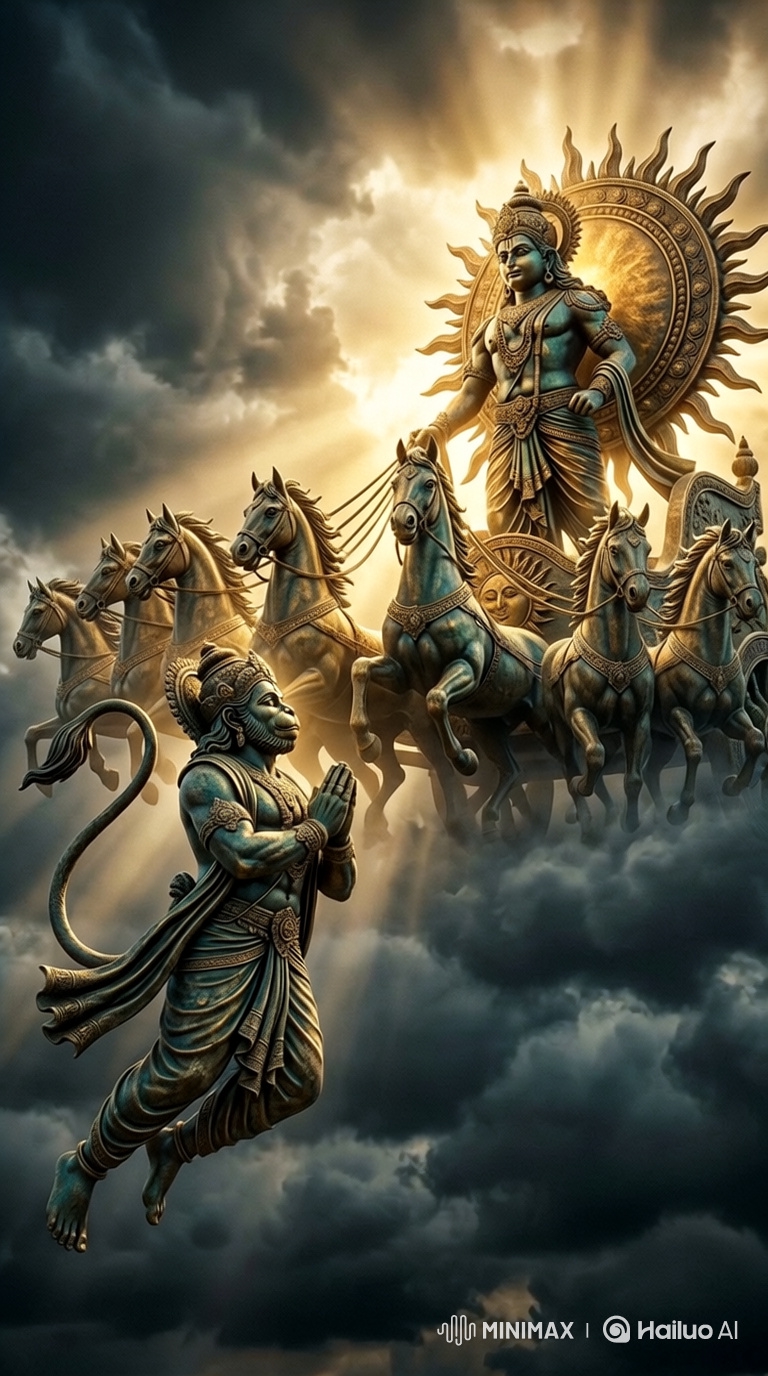 Majestic Deities in Stormy Sky: A Slow Orbit