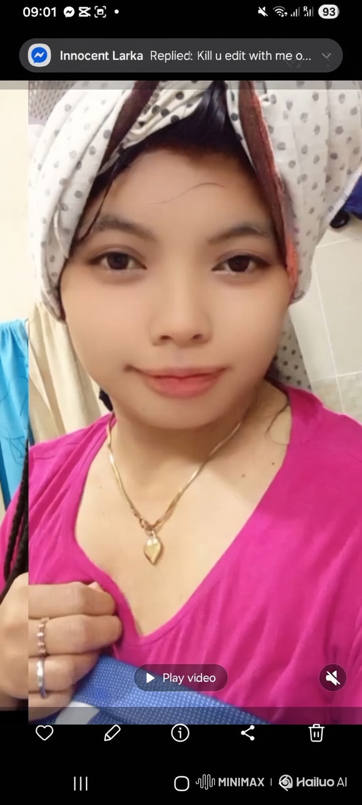 Gentle Portrait: Woman in Towel and Pink