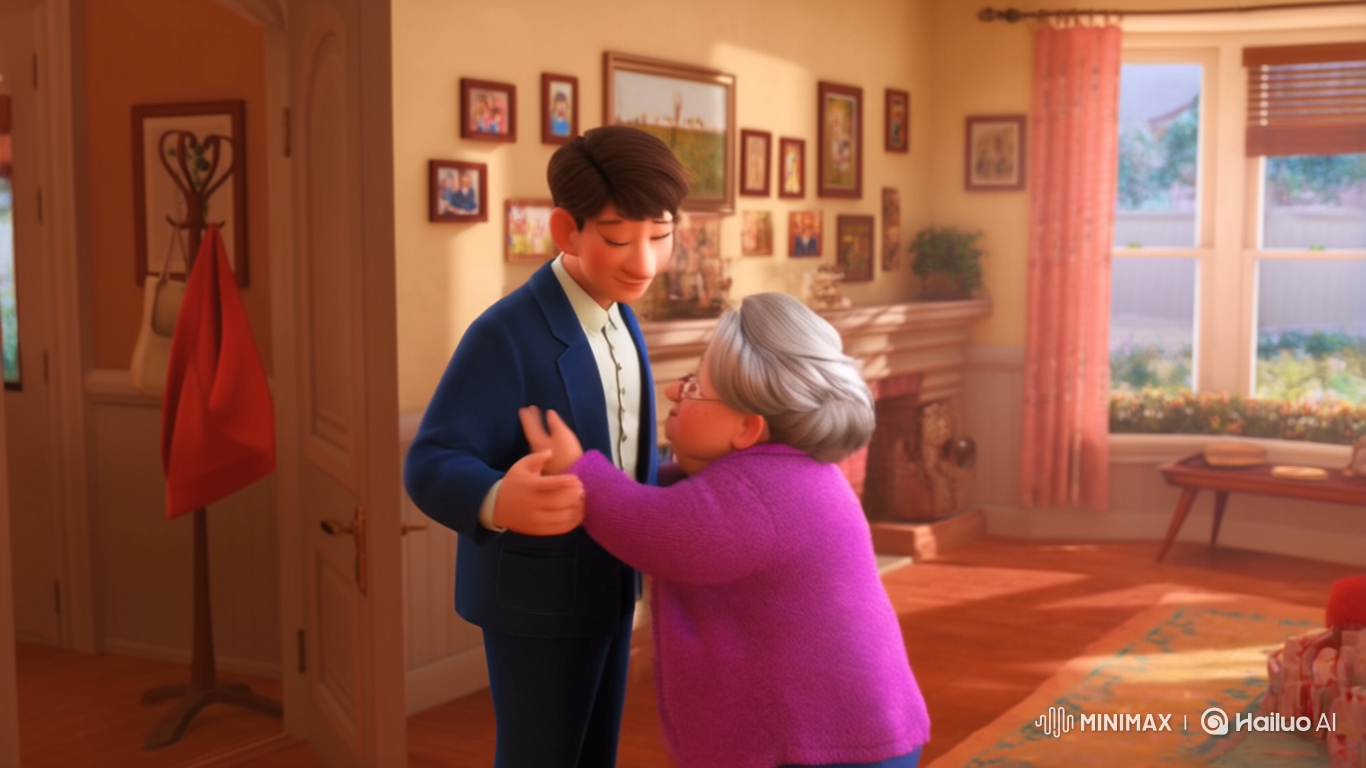 Pixar: Son's Tearful Embrace with Loving Mother