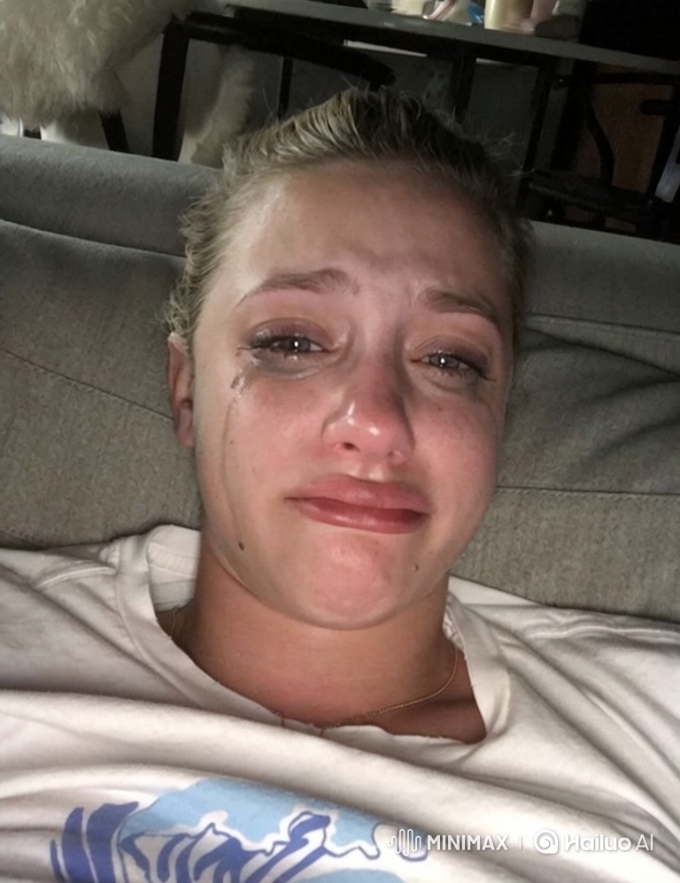Blonde Woman's Tears: A Portrait of Sorrow