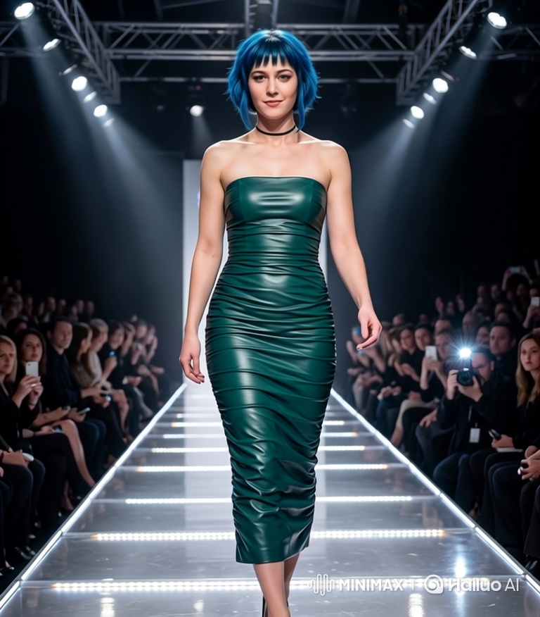 Blue Hair Model's Joyful Runway Reunion
