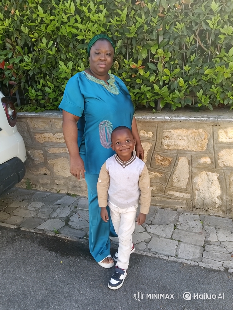 Joyful Mother-Son Dance Outdoors